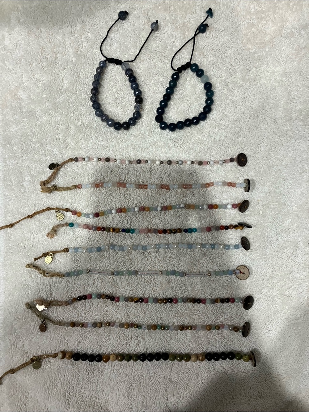 Mixed Beaded Bracelet Set - Navy and Multicolor Styles